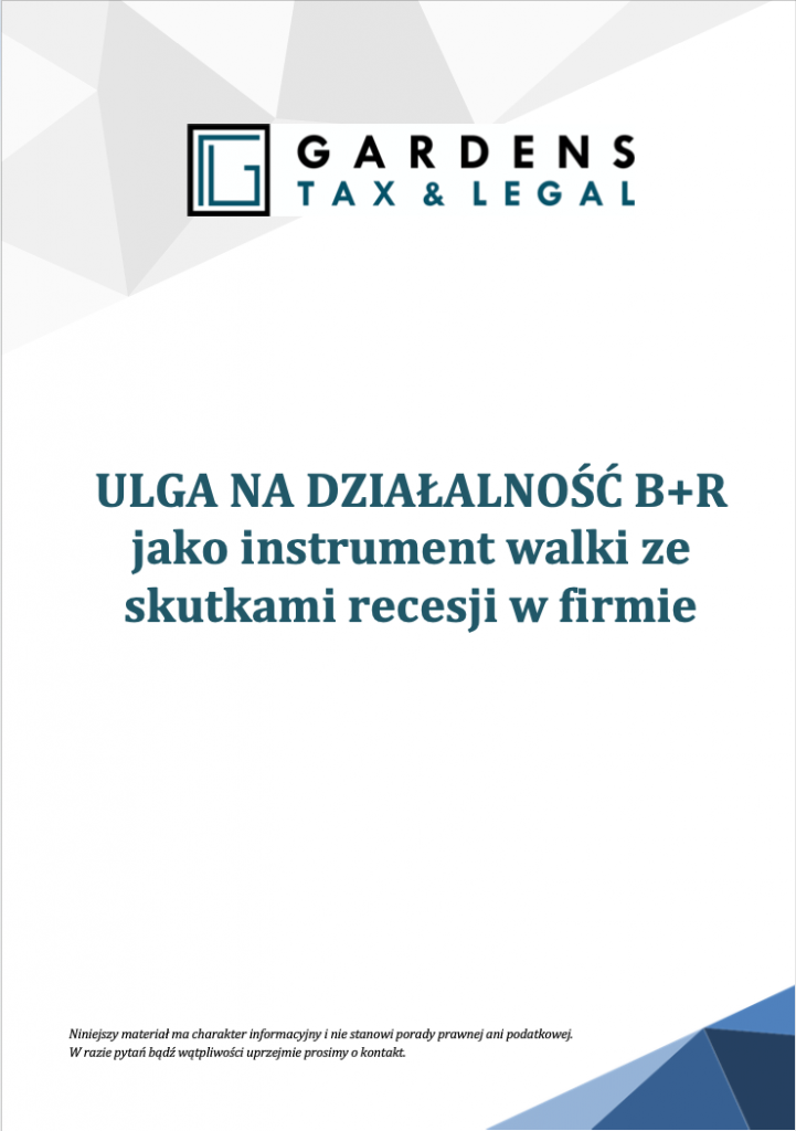 ULGA NA DZIAŁALNOŚĆ B+R <br /> jako instrument walki ze skutkami recesji w firmie